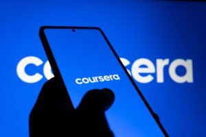 Student Learning professional skills online through digital courses and tutorials